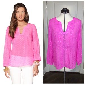 Lilly Pulitzer Colby silk top size M